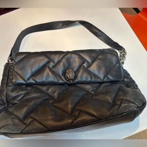 Kurt Geiger large Kensington soft bag in black quilted leather.